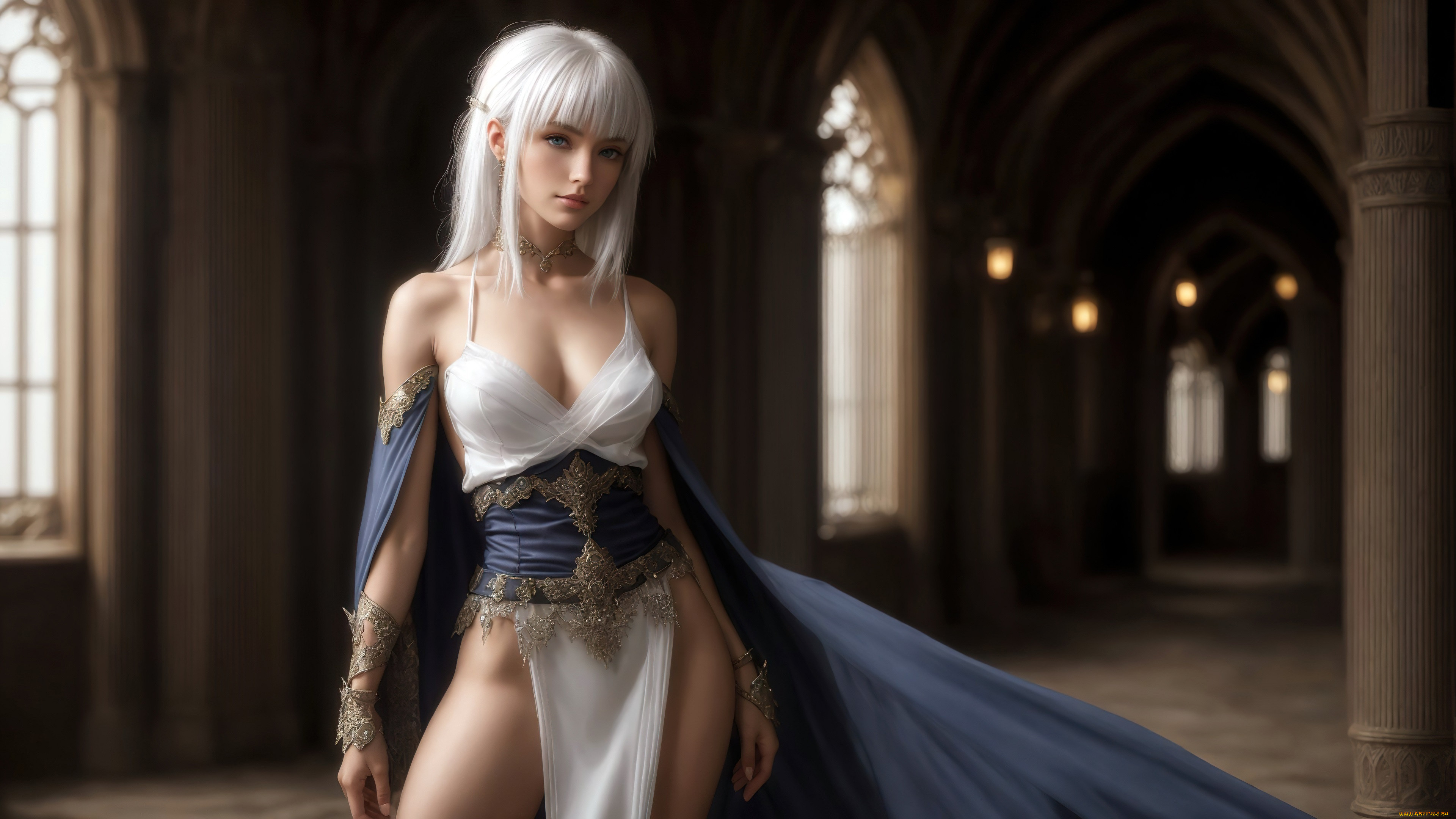 ���������, 3� �������, �������� , fantasy, girl, art, blond, stable, diffusion, neuronet